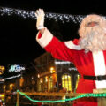 Santa waves to the crowd at a previous event