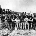 Pictures of the sea wall in 1905 and some of those who built
