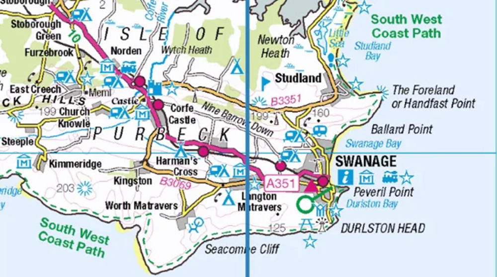 How ‘north’ has coincided in the Isle of Purbeck