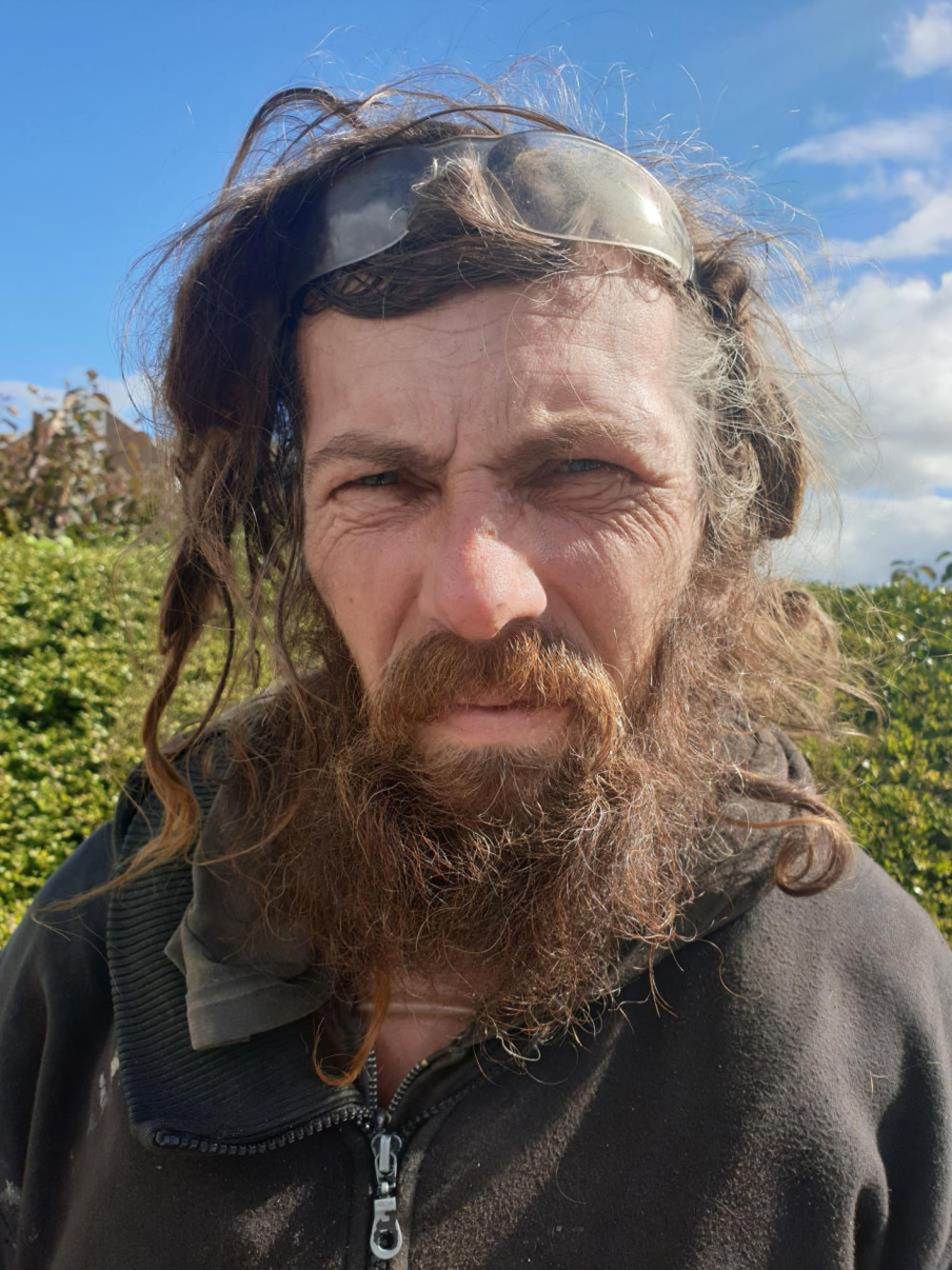 How the unidentified man looked when he was found