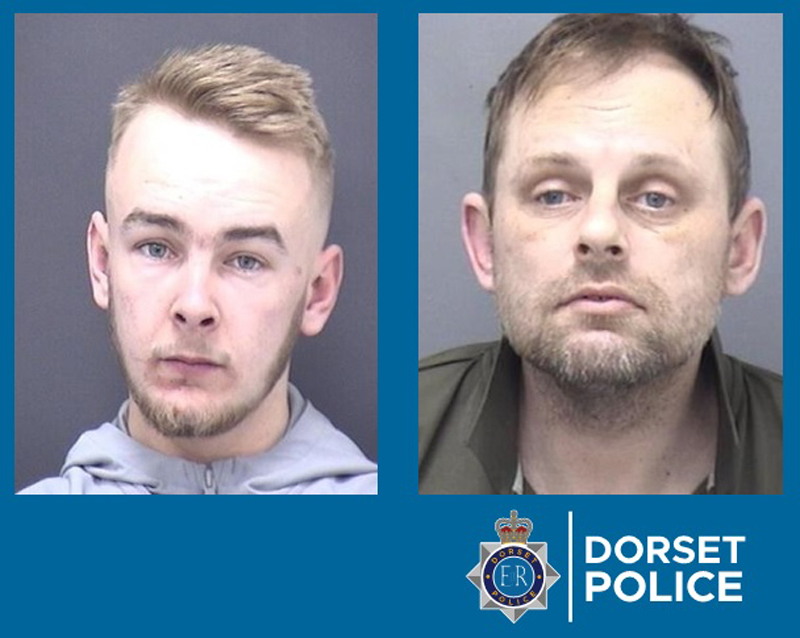 Mugshot of Caleb Ollie Johnson, left, and Michael Foster. Credit Dorset Police.