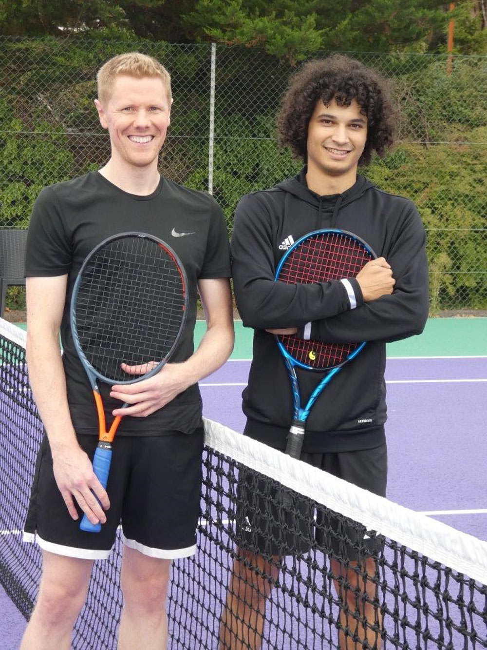 John Samuelson (left), last year’s Jurassic Singles runner-up, and winner Kaiese Brown