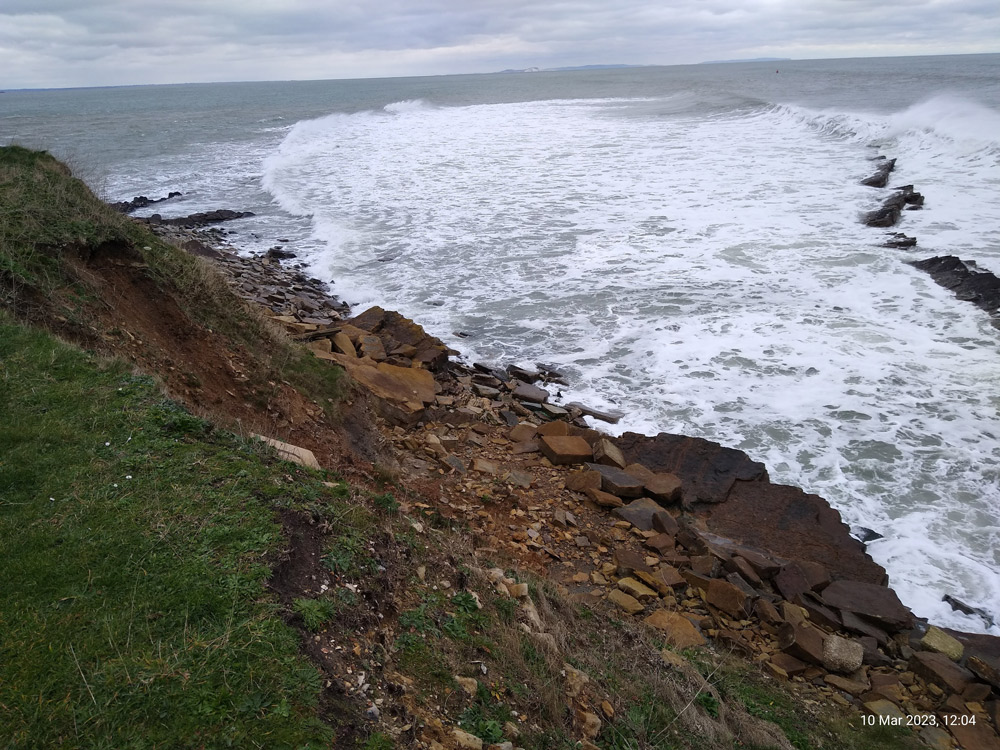 A high tide and rough seas