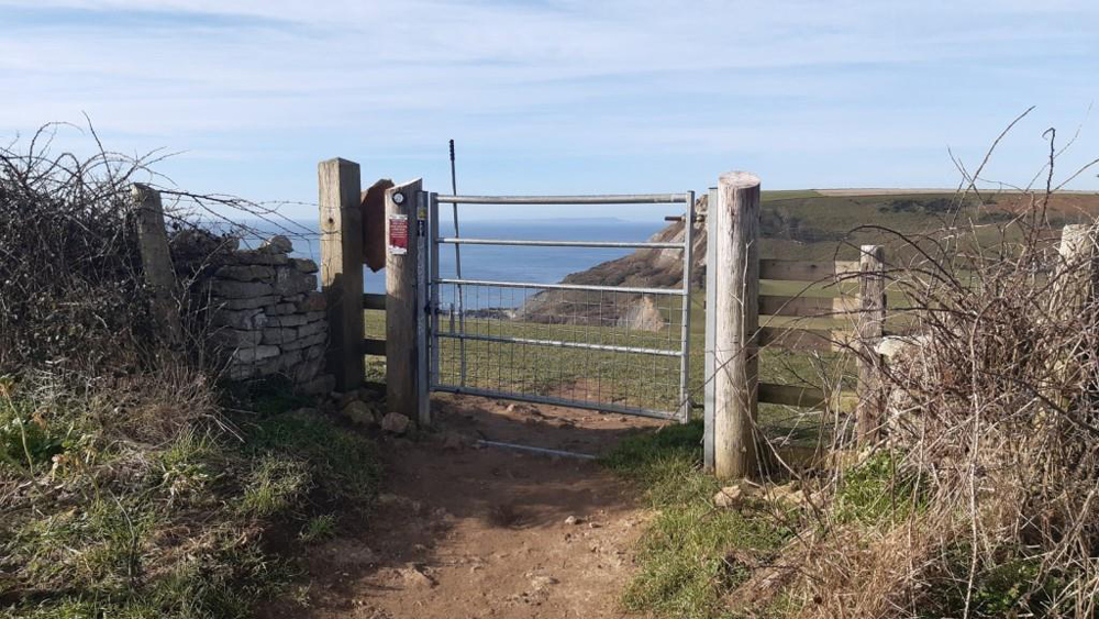 The new version on the path between Worth Matravers and the South West Coast Path
