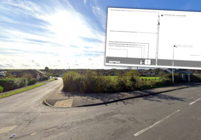 Plans for a 5m-high 5G mast at East Street, Chickerell, have been submitted to Dorset Council. Pictures: Google/Dorset Council/CK Hutchison