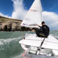 One of the Laser boats – the sports car of the dinghy world – on passage to Swanage PHOTO: Sam Whaley