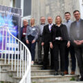 Ian Girling, Dorset Chamber’s chief executive, pictured centre, with speakers and sponsors at Kingston Maurward College