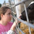 A protestor at the Dorset farm. Picture: Animal Rising