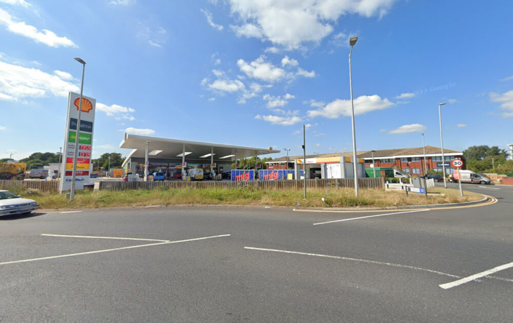 The incident unfolded at Creekmoor Service Station in Poole, police said