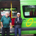A Dorset Community Transport driver and new passenger by the 2RN shuttle bus PHOTO: Pam Bowyer-Davis