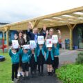 Staff and pupils have given the new outdoor play area at Sandford St Martin's Primary School in Wareham top marks