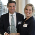 Simon Smith and Leila Jundi of HSBC UK with the International Business of the Year award won by Neal’s Yard Remedies.