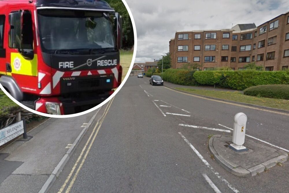 The fire occurred in a kitchen at a property in Seldown Road, Poole