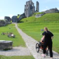 The all-terrain wheelchair is free to use for Corfe Castle visitors. Picture: National Trust/Ellen Smith