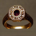 The gold and ruby signet ring worn by Edward, the Black Prince is on display in the Louvre Museum in Paris
