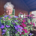 Goulds plant manager Sue Butterworth with clematis