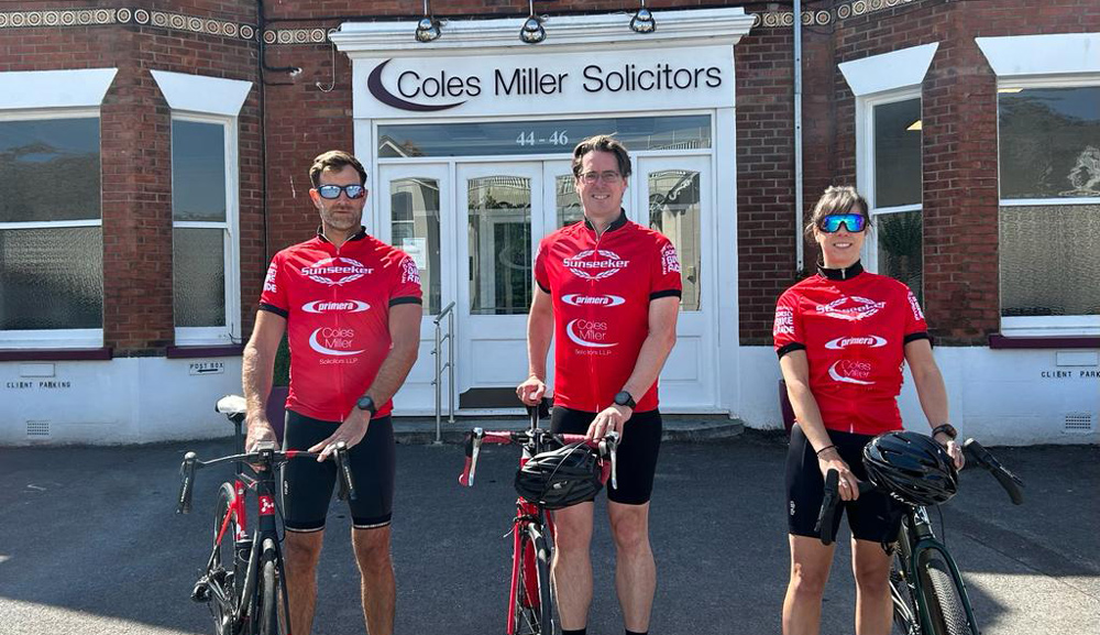 Coles Miller riders (from left) Nick Balchin, Neil Andrews and Laura Hall