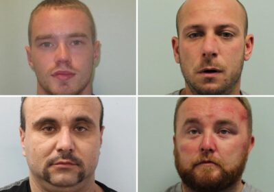 The four jailed, clockwise from top left; Anthony Dylan Rodwell, Darren Eastaugh, William Bill Connors and Sebastian Patryk Gnyp. Pictures: Met Police