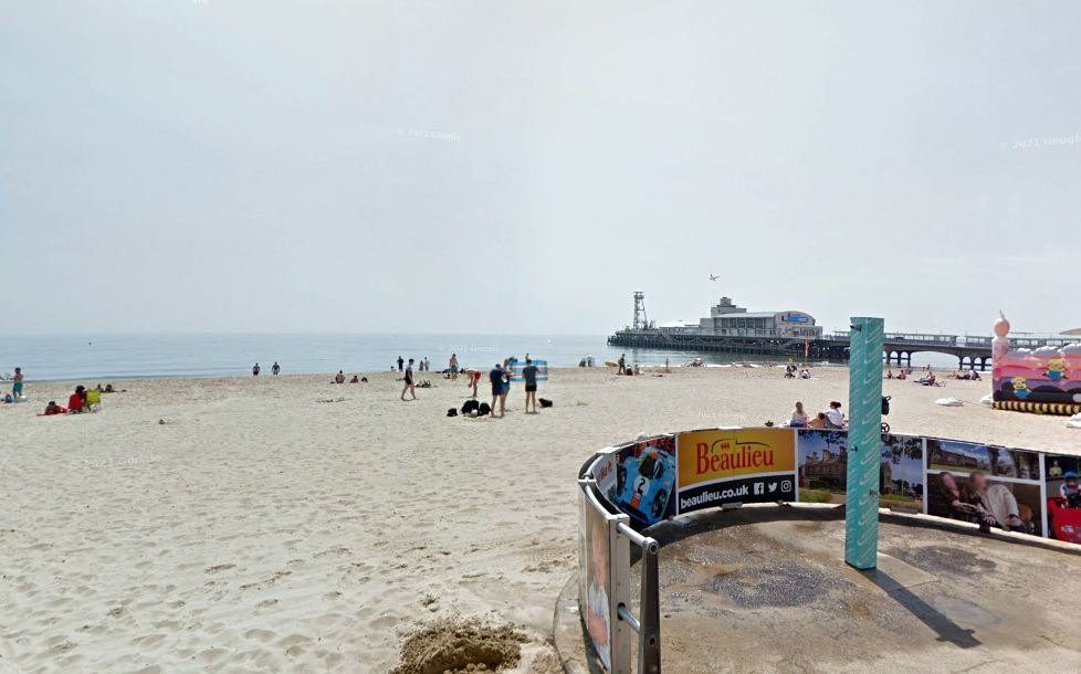 The tragedy unfolded on Bournemouth beach on Wednesday afternoon. Picture: Google