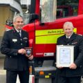 Phil, right, with Chief Fire Officer Ben Ansell