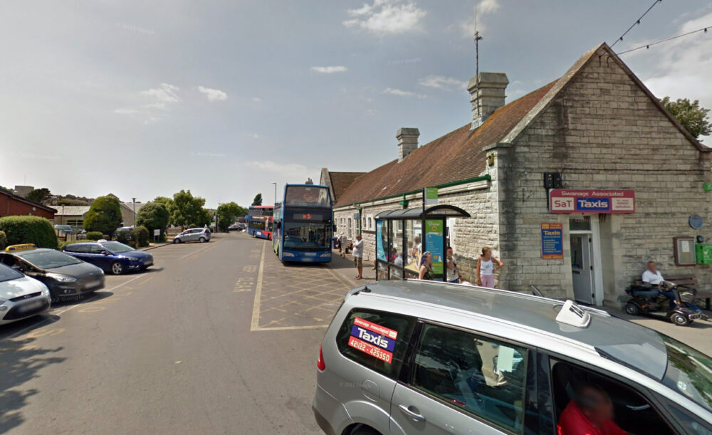 The incident unfolded near Swanage Bus Station. Picture: Google