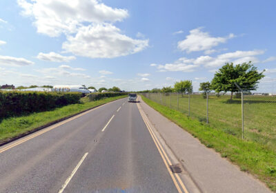 The crash happened on Parley Lane, near Bournemouth Airport. Picture: Google