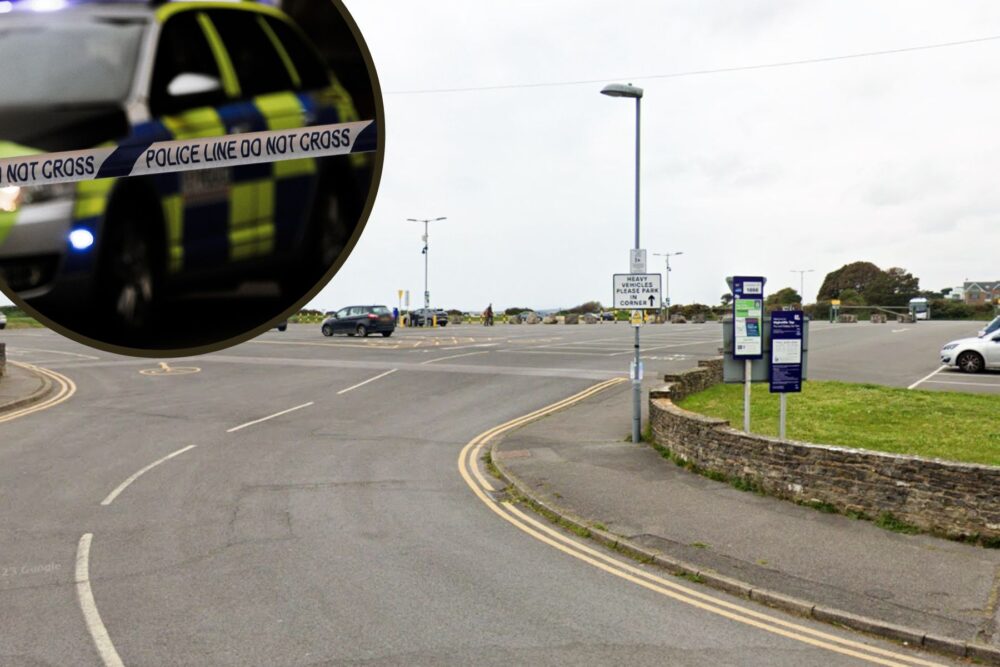 The incident started in the Highcliffe Cliff Top car park in Christchurch, according to Dorset Police