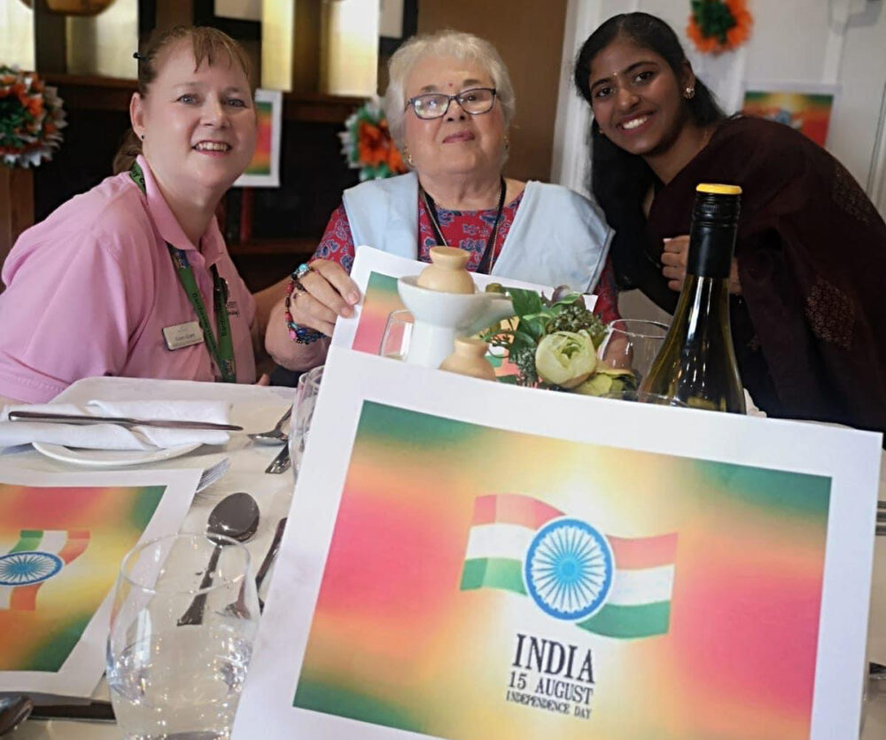 Kathy, centre, has special memories of her visits to India