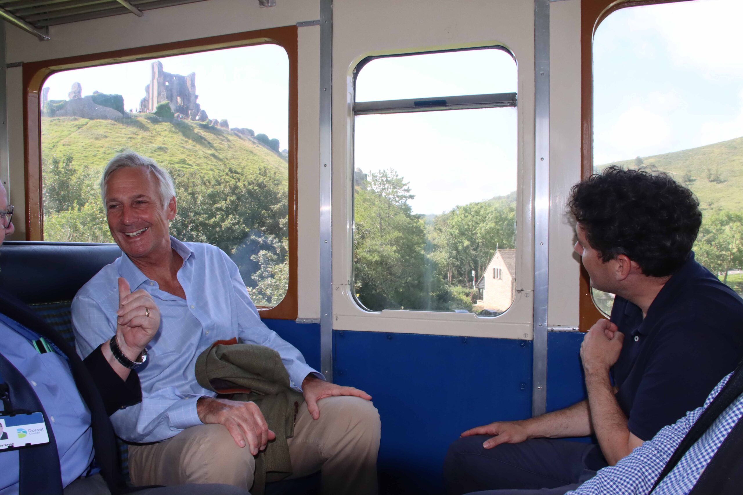 Mr Merriman takes in Corfe Castle with South Dorset MP, Richard Drax. Pictures: Andrew PM Wright
