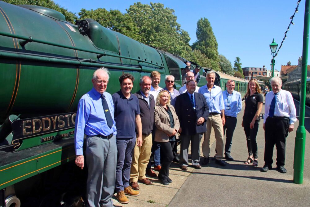 Rail minister Huw Merriman with staff and volunteers. Pictures: Andrew PM Wright