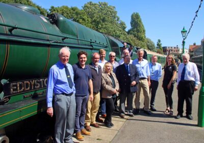 Rail minister Huw Merriman with staff and volunteers. Pictures: Andrew PM Wright