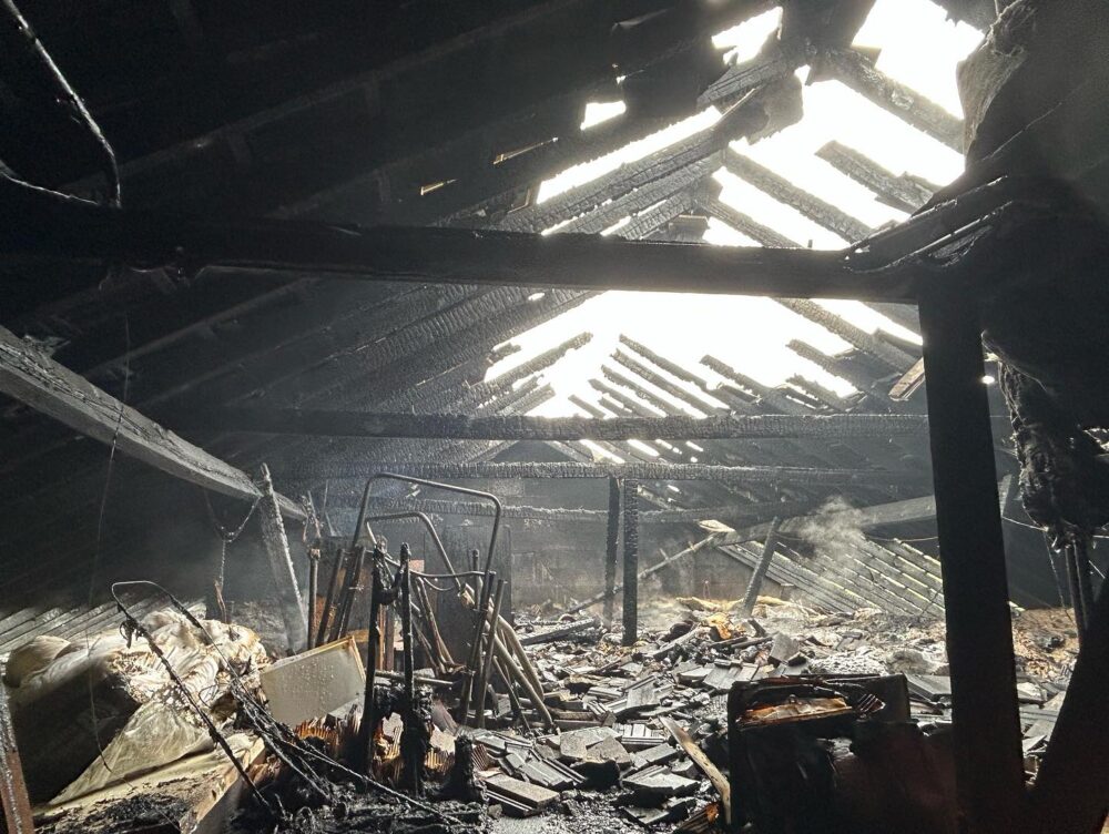 The fire was in a property in the Ballard area of Swanage. Pictures: Swanage Fire Station