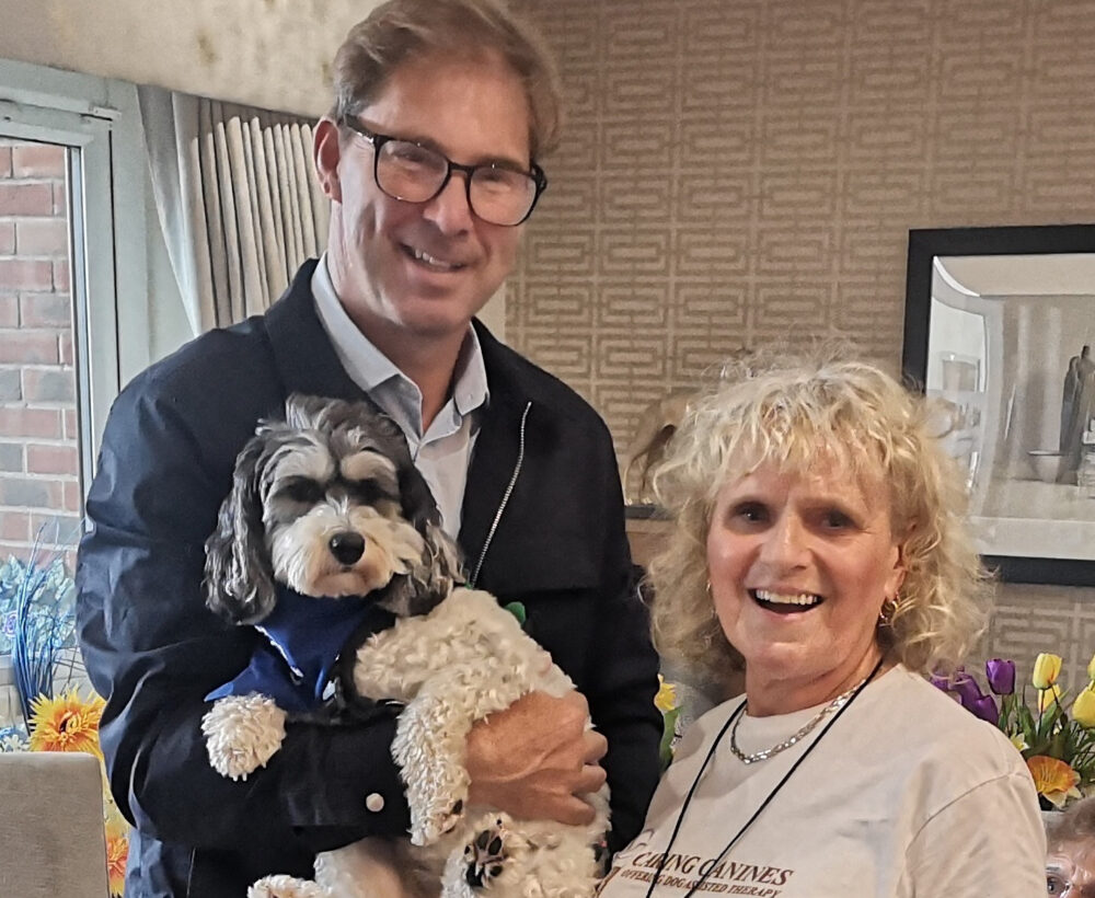 MP Tobias Ellwood helped judge the dog show at Upton Bay care home in Poole
