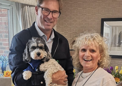 MP Tobias Ellwood helped judge the dog show at Upton Bay care home in Poole