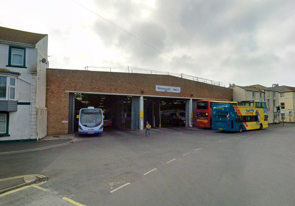 The panels will be on the roof of the bus depot in Weymouth. Picture: Google