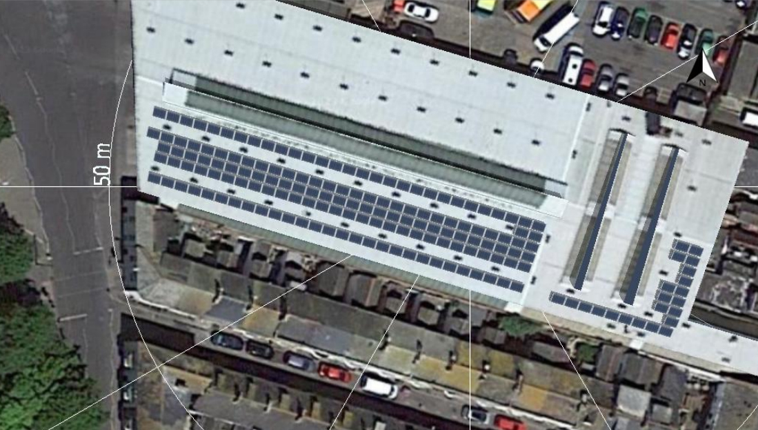 How the panels might look, from above. Picture: CorEnergy/Dorset Council