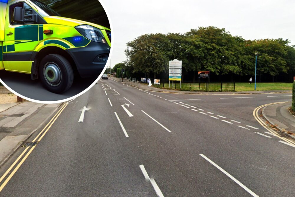 An ambulance was involved in a crash with a Ford Fiesta in Herbert Avenue, Poole. Picture: Google