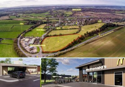 The plan could see McDonald's, Starbucks and more open near Bere Regis. Pictures: Godwin Developments/Dorset Council