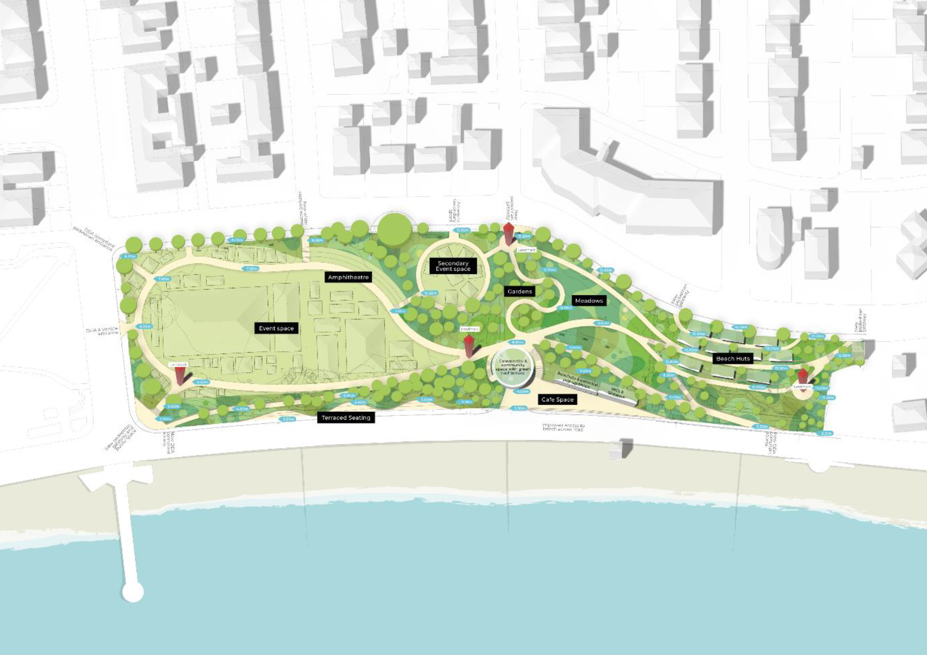 Option 2: A more comprehensive scheme revamping a larger area