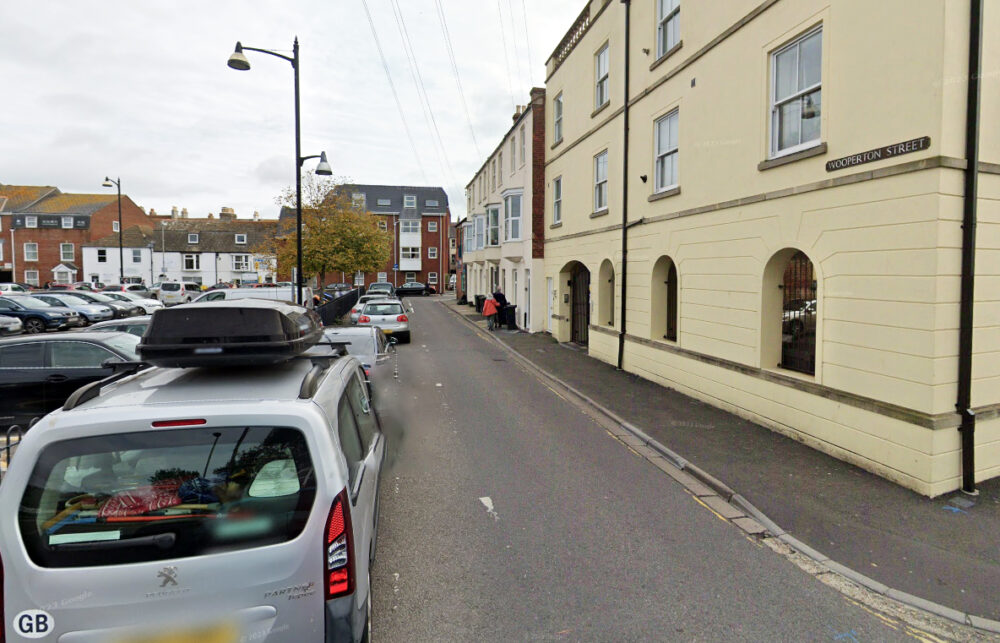 A number of cars were damaged in Wooperton Street, Weymouth, Dorset Police said. Picture: Google