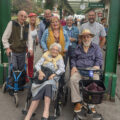 Pictured are the Linking Lives group; Adrian Glover, Elaine Glover, Yvonne Glover, Brian, Phil, Sarah Bamber, Julian Owen, Kate Potter and a volunteer