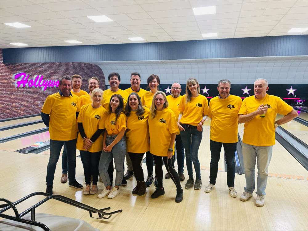 A team from the DCCF's regular fundraising bowling events.