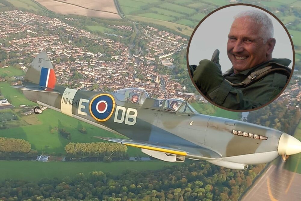 Andy Munn, from Swanage, took to the skies as he embarks on his bucketlist