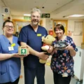 Allysha Pell, trainee play specialist (left) and Debbie Daniels, play specialist, with children's unit staff nurse Kev O'Brien, are keen to meet as many children – and their soft toys - as possible at the teddy bear clinics