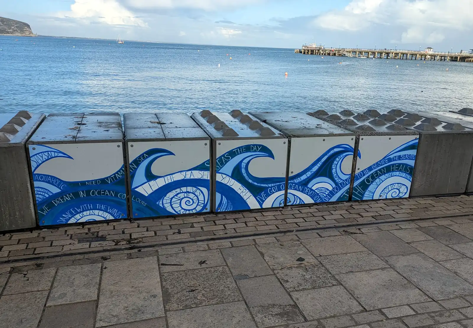 People's panels on the wave defences in Swanage. Pictures: Sara Parker