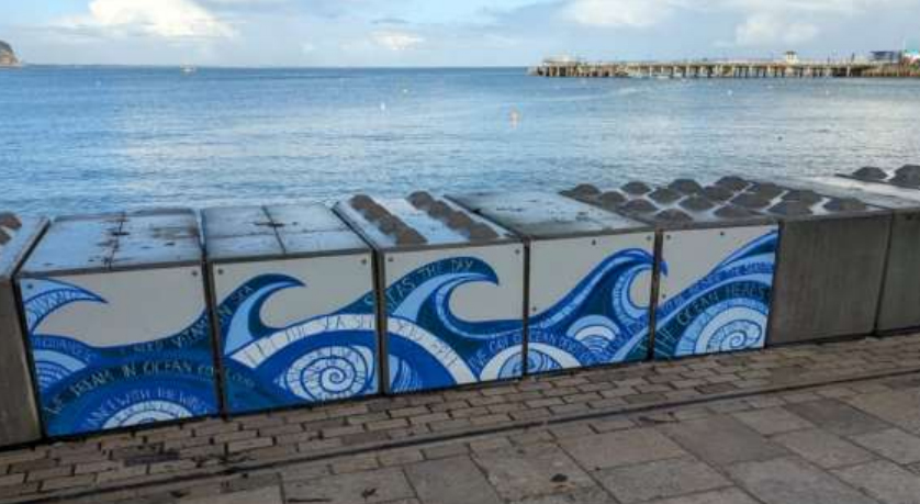 People's panels on the wave defences in Swanage. Pictures: Sara Parker