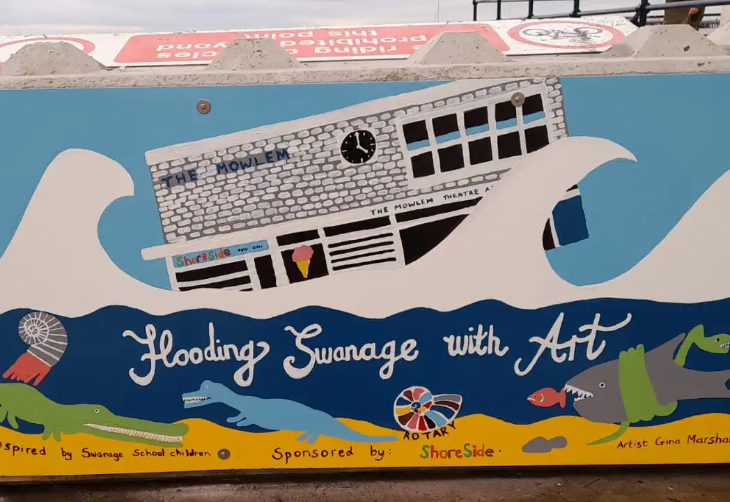 The panels are 'flooding Swanage with art'. Pictures: Sara Parker