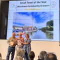 Committee members Sue and Bob Dean accept the awards at RHS Wisley