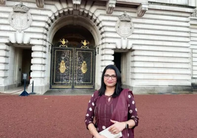 Deepa Pappu, equality, diversity, and inclusion lead at University Hospitals Dorset (UHD), at Buckingham Palace