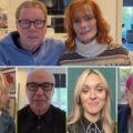 Lewis-Manning supporters, clockwise from top; Harry & Sandra Redknapp, patient Christine, Fearne Cotton, Jeff Mostyn and Emelia Fox